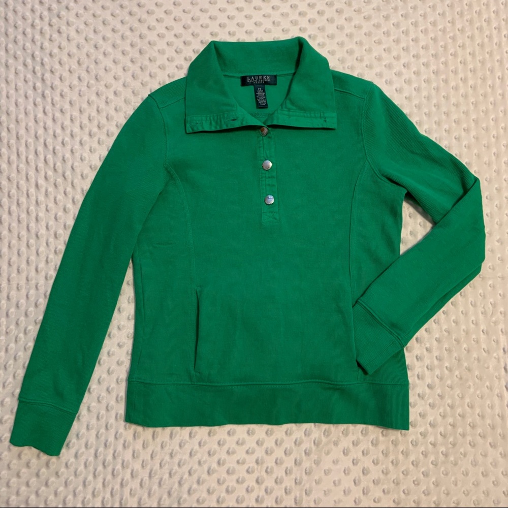 EUC Ralph Lauren Green Collared Shirt with Buttons